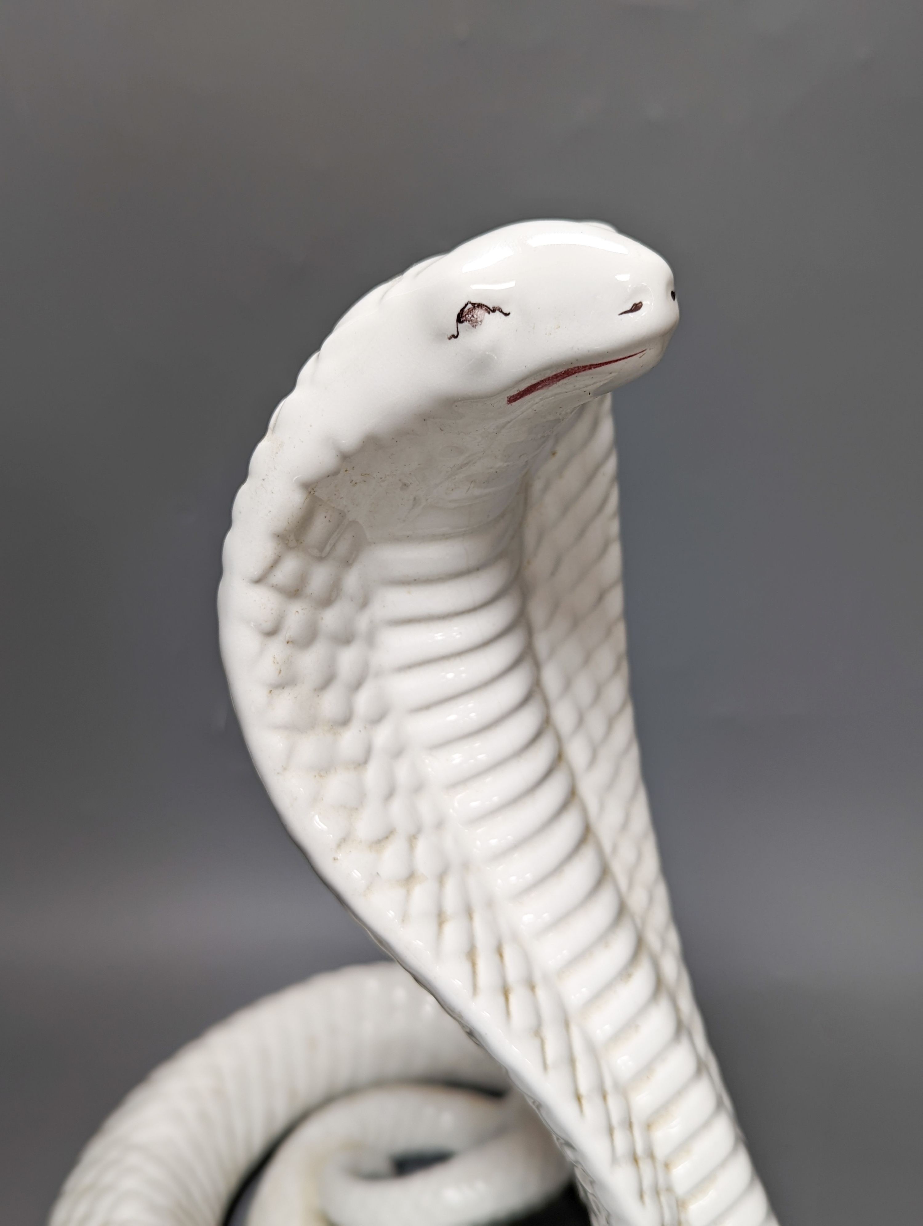An Italian porcelain Cobra attributed to Tommaso Barbi, circa 1970's. 35cm